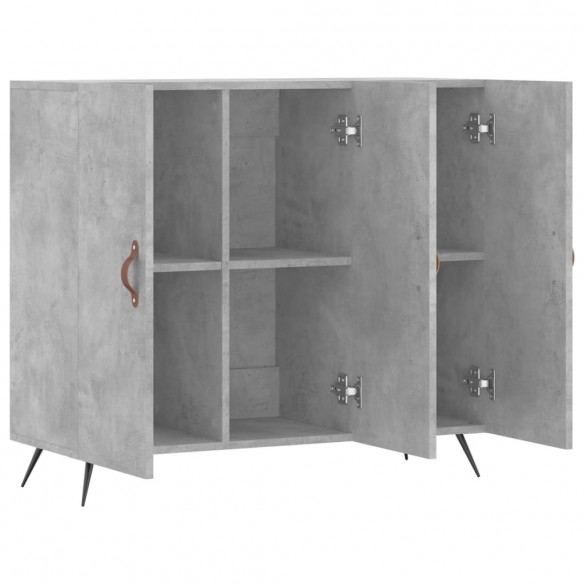 Buffet gris béton 90x34x80 cm bois d'ingénierie