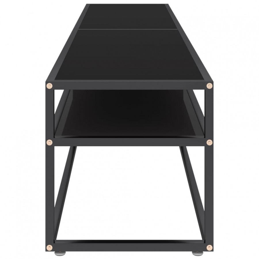Meuble TV noir 180x40x40,5 cm verre trempé