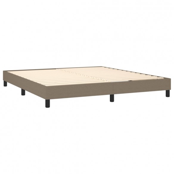 Cadre de lit avec matelas Taupe 180x200 cm Tissu