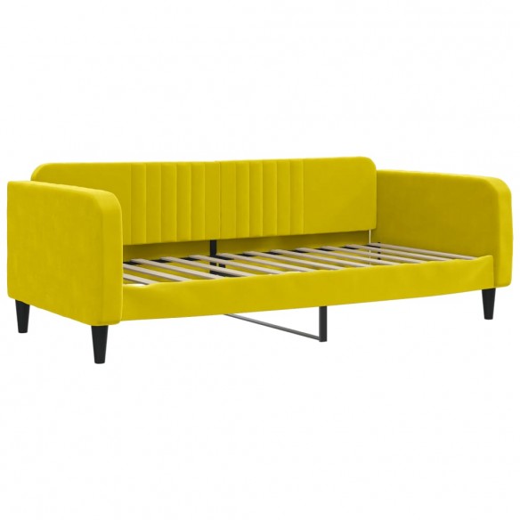 Lit de repos jaune 90x200 cm velours