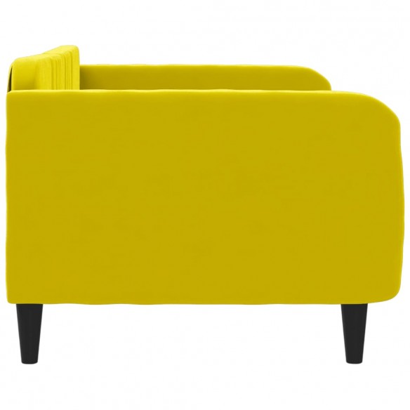 Lit de repos jaune 90x200 cm velours