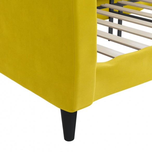 Lit de repos jaune 90x200 cm velours