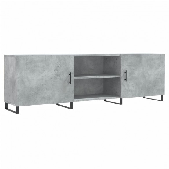 Meuble TV gris béton 150x30x50 cm bois d'ingénierie