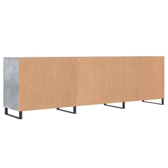 Meuble TV gris béton 150x30x50 cm bois d'ingénierie