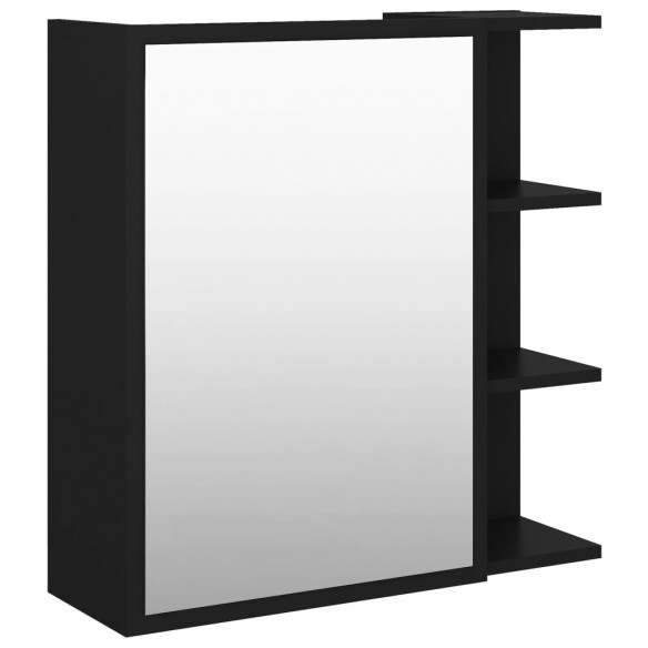 Armoire à miroir de salle de bain Noir 62,5x20,5x64cm Aggloméré