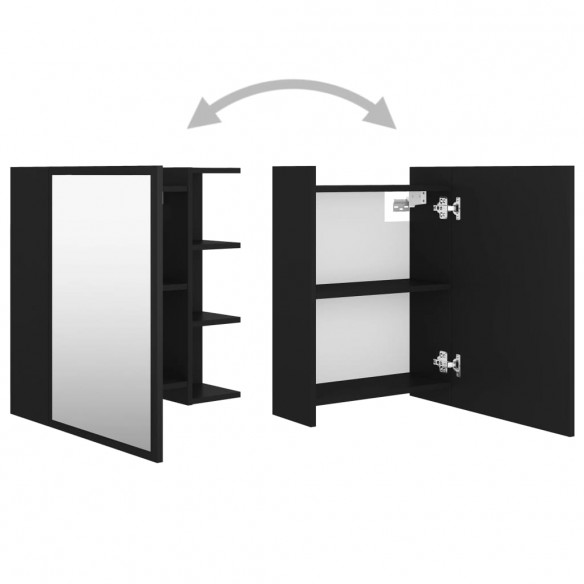 Armoire à miroir de salle de bain Noir 62,5x20,5x64cm Aggloméré