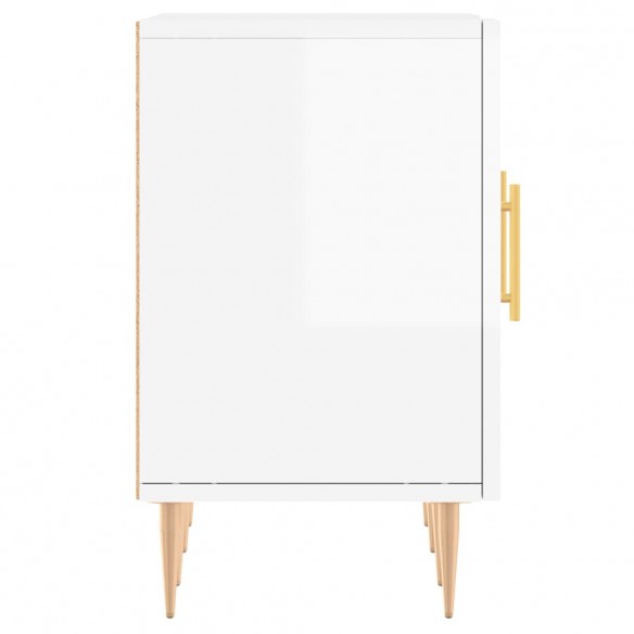 Meuble TV blanc brillant 150x30x50 cm bois d'ingénierie