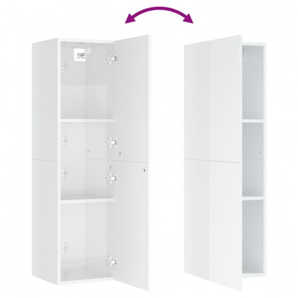 Meubles TV 2 pcs Blanc brillant 30,5x30x110 cm Aggloméré