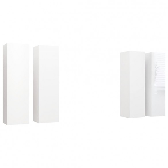 Meubles TV 4 pcs Blanc brillant 30,5x30x110 cm Aggloméré