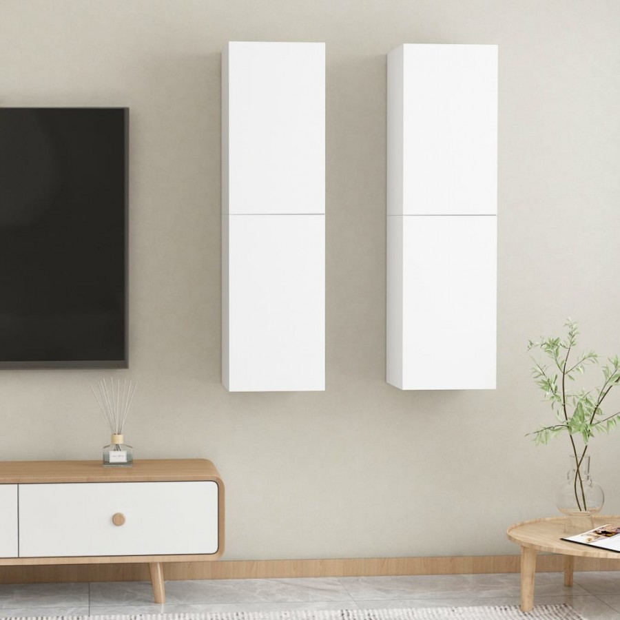 Meubles TV 2 pcs Blanc 30,5x30x110 cm Aggloméré