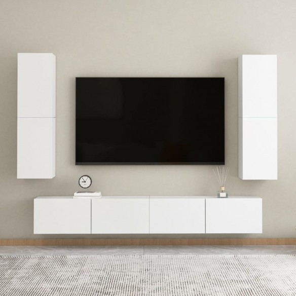 Meubles TV 2 pcs Blanc 30,5x30x110 cm Aggloméré