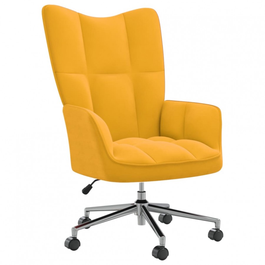 Chaise de relaxation Jaune moutarde Velours