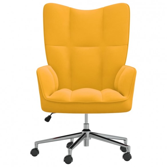 Chaise de relaxation Jaune moutarde Velours