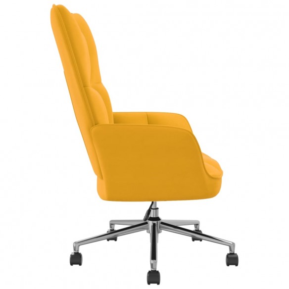 Chaise de relaxation Jaune moutarde Velours