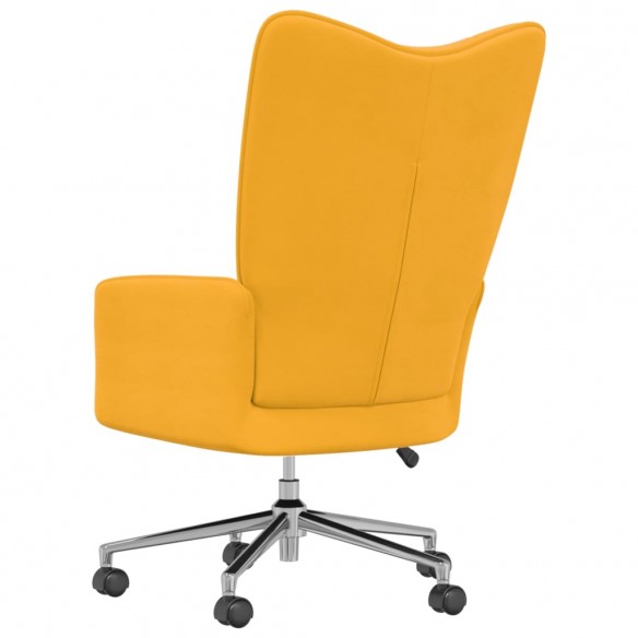 Chaise de relaxation Jaune moutarde Velours