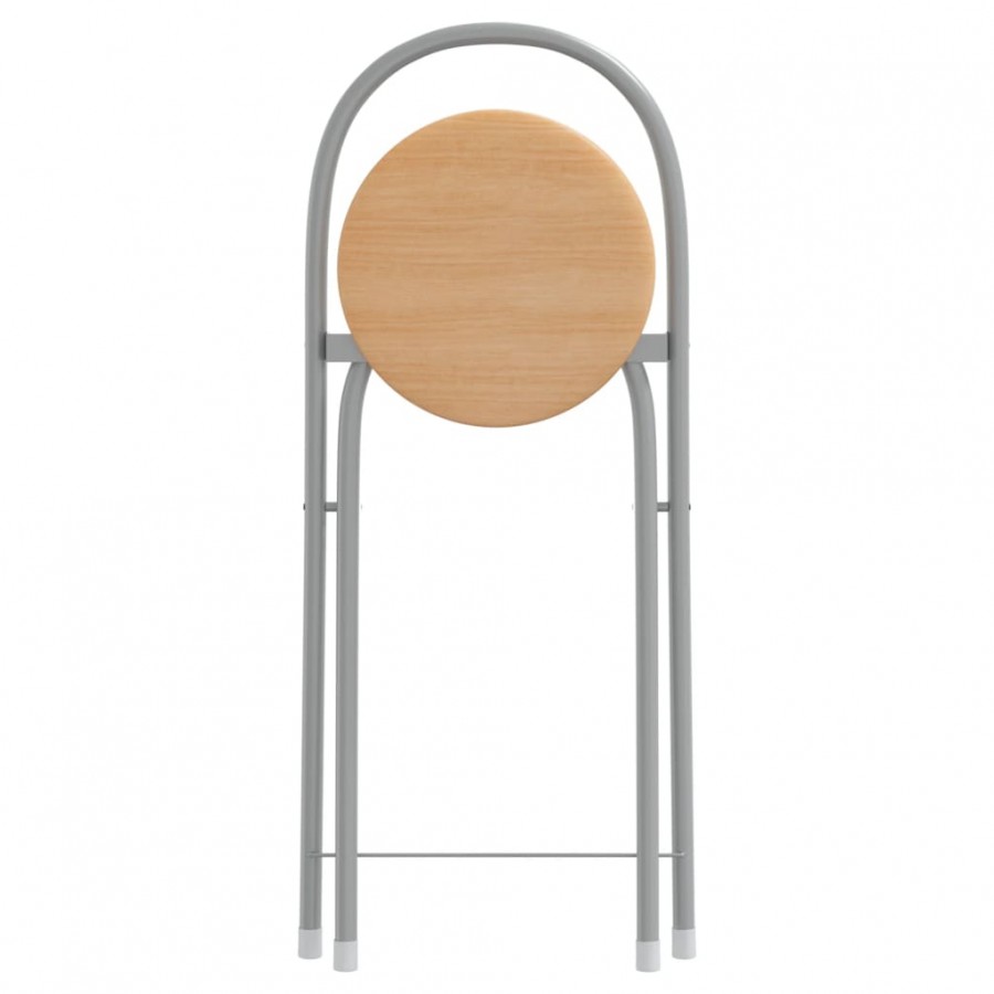 Ensemble de bar 3 pcs gris et marron bois d'ingénierie et fer