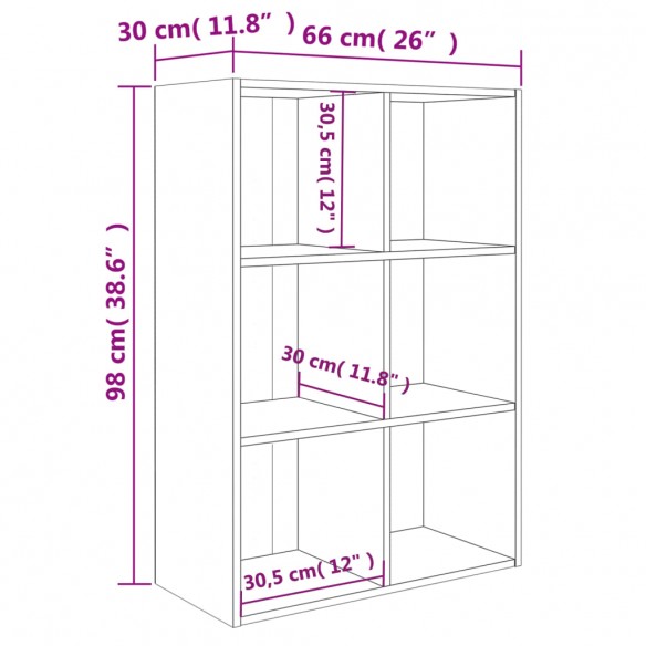 Bibliothèque/buffet blanc brillant 66x30x98cm bois d'ingénierie