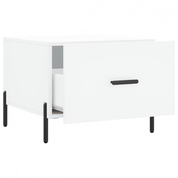 Table basse blanc 50x50x40 cm bois d'ingénierie