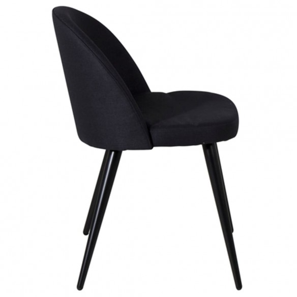 Venture Home Chaises à dîner 2 pcs Velvet Polyester Noir