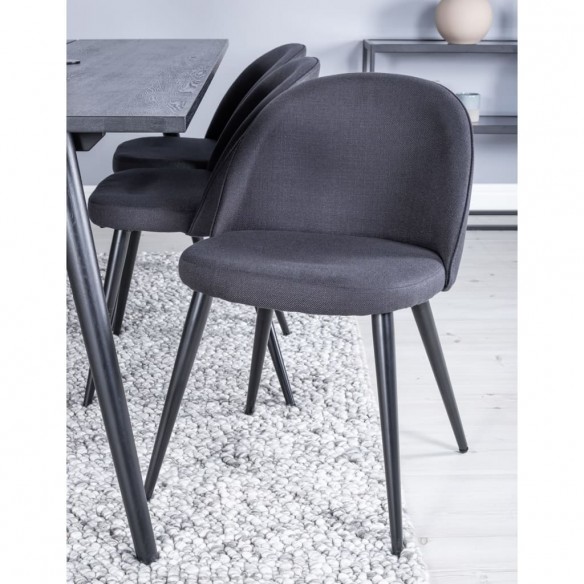 Venture Home Chaises à dîner 2 pcs Velvet Polyester Noir