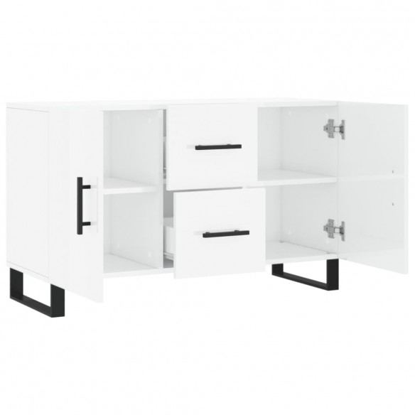 Buffet blanc brillant 100x36x60 cm bois d'ingénierie