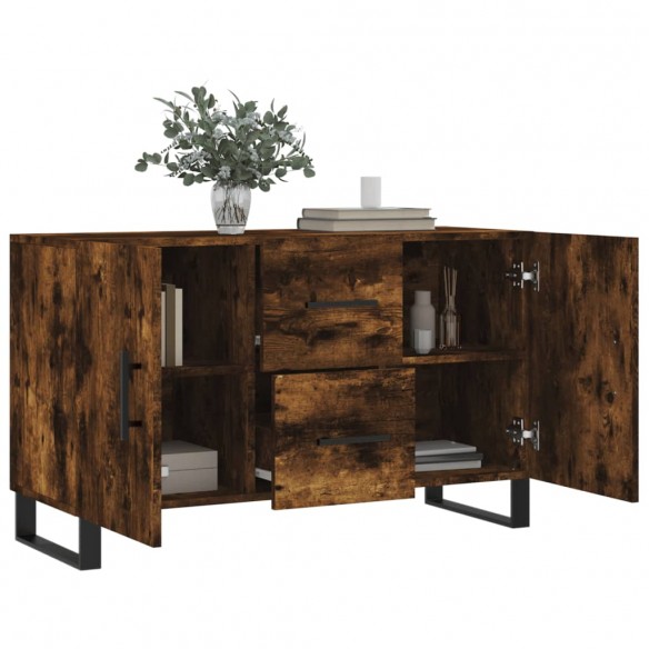 Buffet chêne fumé 100x36x60 cm bois d'ingénierie