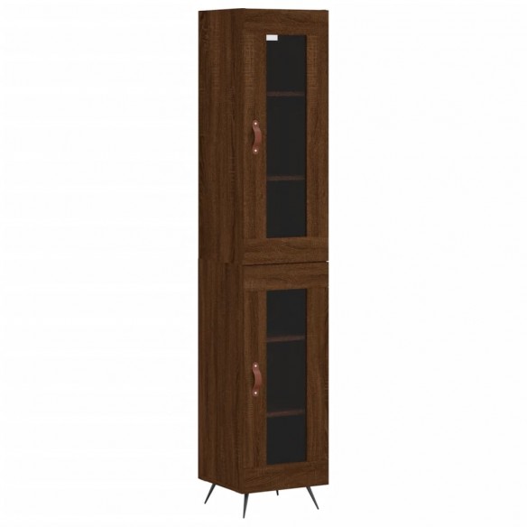 Buffet haut Chêne marron 34,5x34x180 cm Bois d'ingénierie