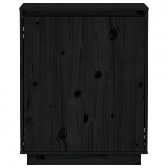 Buffet Noir 60x34x75 cm Bois massif de pin