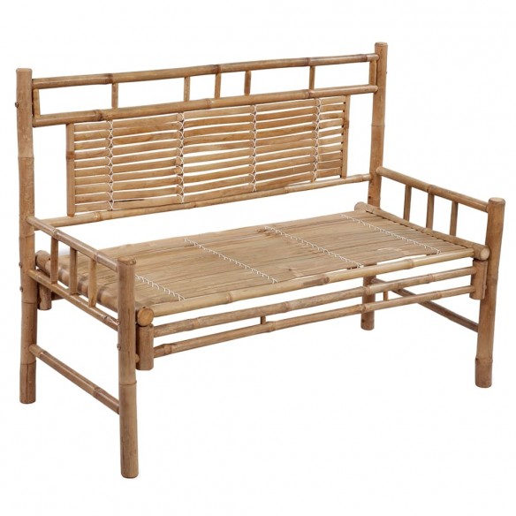 Banc de jardin avec coussin 120 cm Bambou