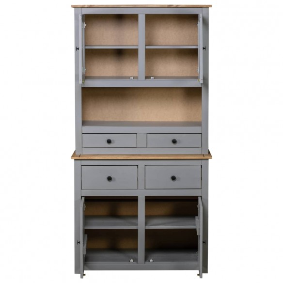 Buffet haut Gris 93x40,5x180 cm Pin Gamme Panama