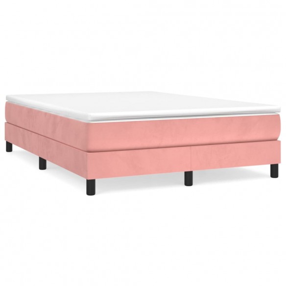 Cadre de lit avec matelas Rose 140x190 cm Velours