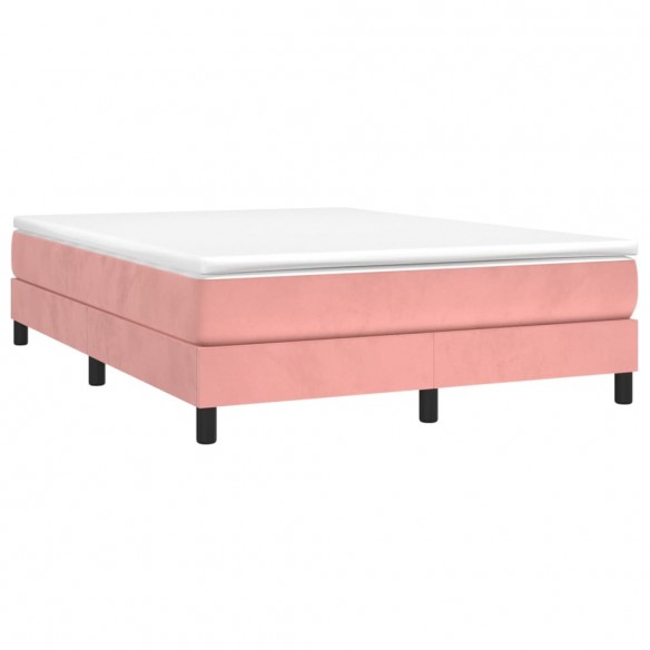 Cadre de lit avec matelas Rose 140x190 cm Velours