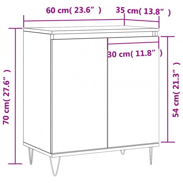 Buffet Chêne sonoma 60x35x70 cm Bois d'ingénierie