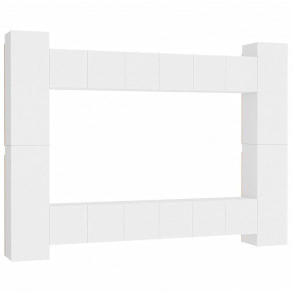 Ensemble de meubles TV 10 pcs Blanc Aggloméré