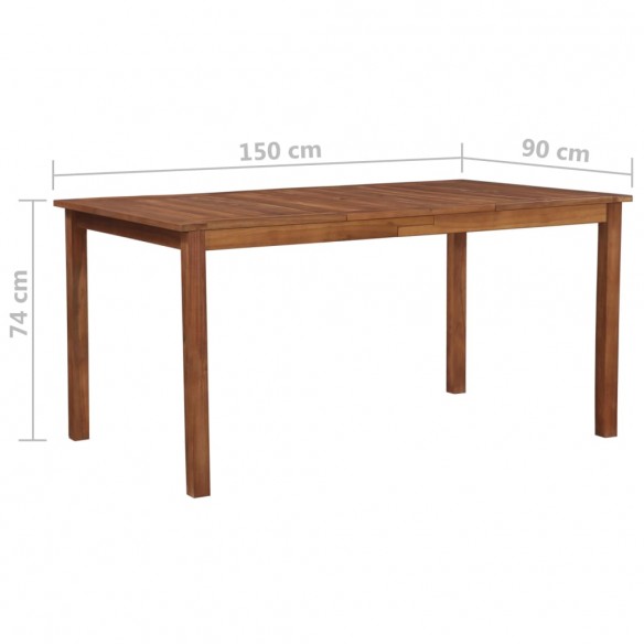 Table de jardin 150x90x74 cm Bois d'acacia massif