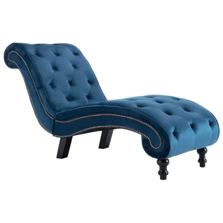 Chaise longue Bleu Velours 2
