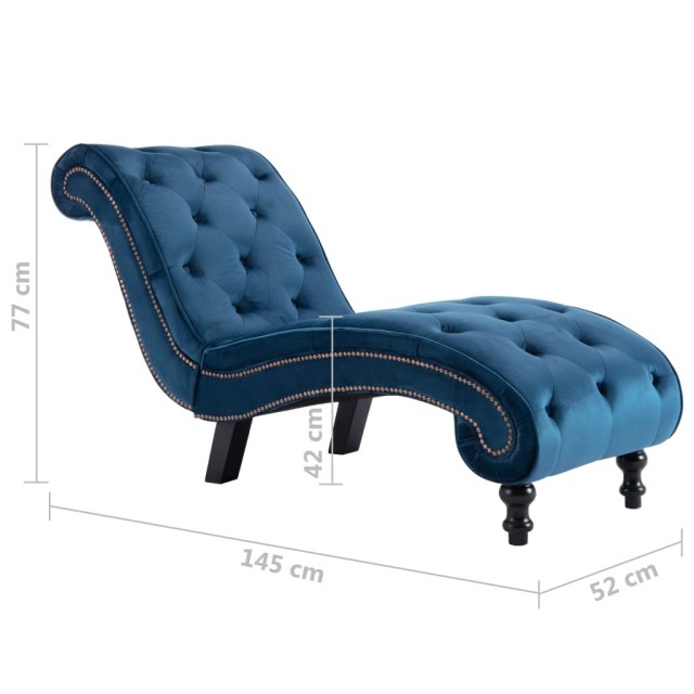 Chaise longue Bleu Velours Chaise longue Bleu Velours