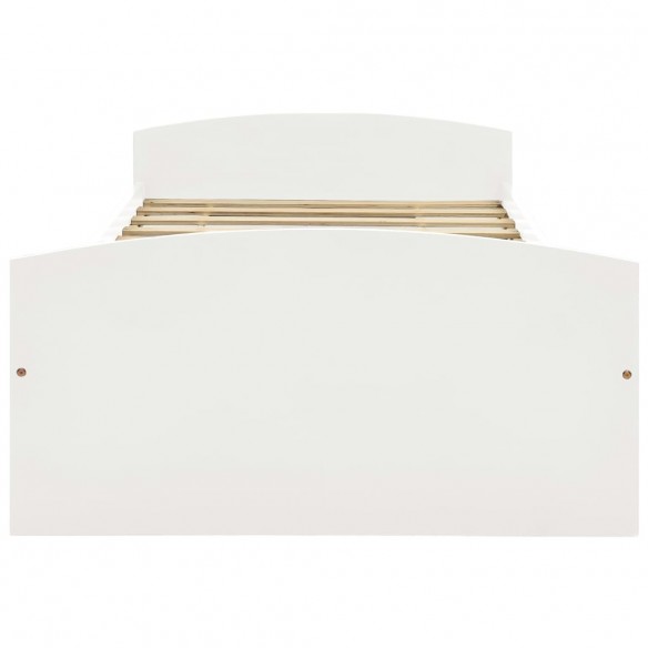 Cadre de lit avec 2 tiroirs blanc bois de pin massif 90x200 cm