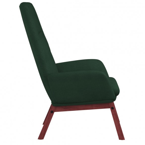 Chaise de relaxation Vert foncé Tissu