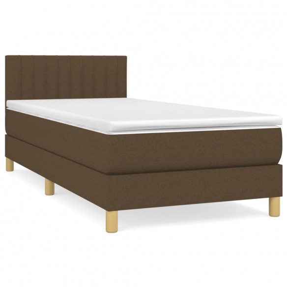 Cadre de lit avec matelas Marron foncé 90x200 cm