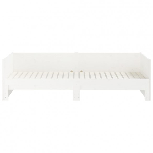 Lit coulissant Blanc Bois de pin solide 2x(80x200) cm