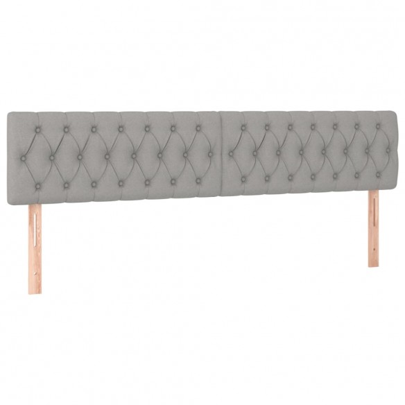 Sommier à lattes de lit avec matelas Gris clair 200x200cm Tissu