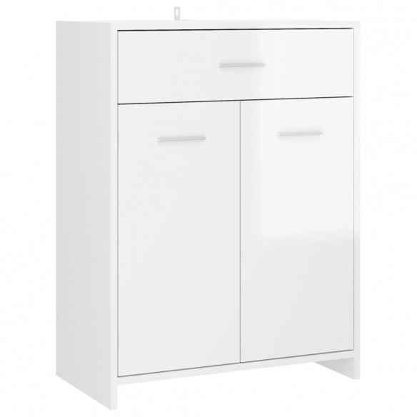 Armoire de salle de bain Blanc brillant 60x33x80 cm Aggloméré