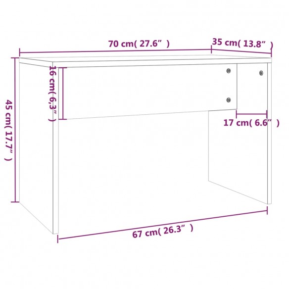 Ensemble de coiffeuse Sonoma gris 86,5x35x136 cm