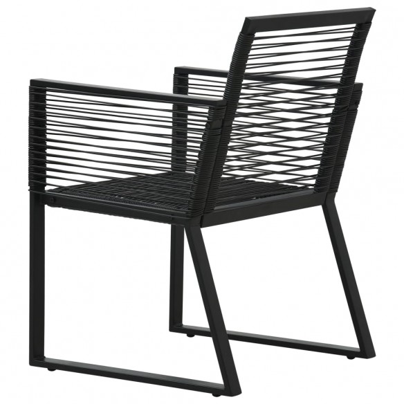 Chaises de jardin 4 pcs Corde en rotin Noir