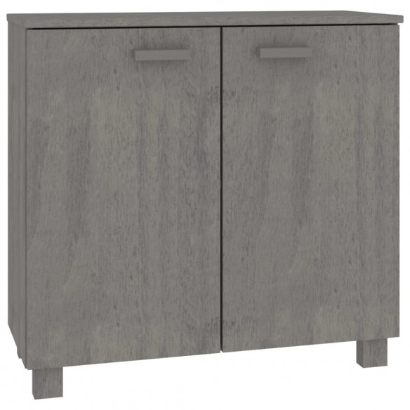 Buffet HAMAR Gris clair 85x35x80 cm Bois massif de pin