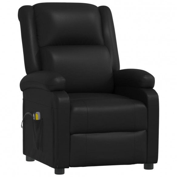 Fauteuil électrique de massage Noir Similicuir