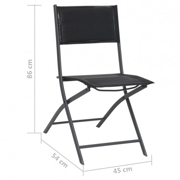 Chaises de jardin pliables 2 pcs Acier et textilène