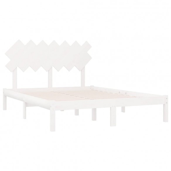 Cadre de lit Blanc 140x190 cm Bois massif