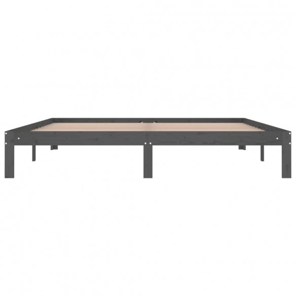 Cadre de lit Gris Bois massif 180x200 cm Super King